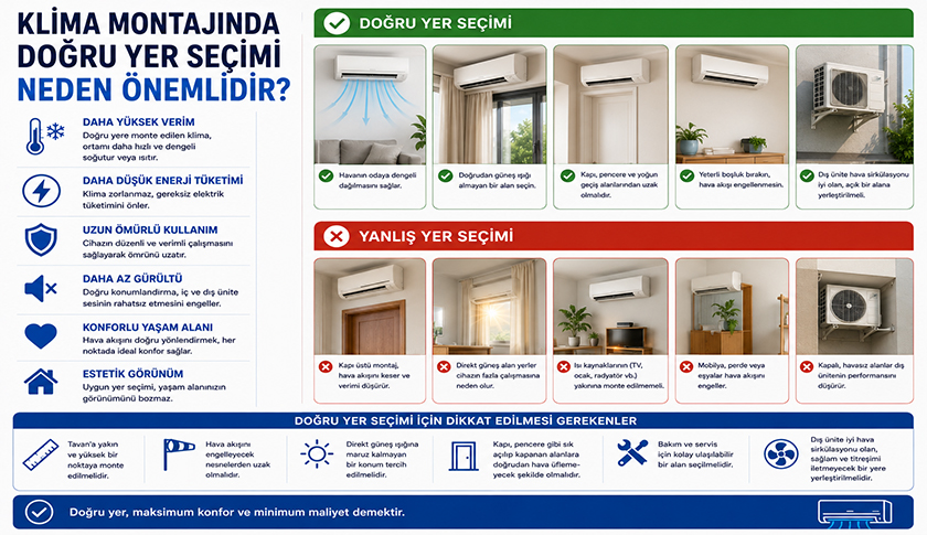 Klima Montajında Doğru Yer Seçimi Neden Önemlidir?